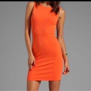Alice + Olivia Bright Orange Bodycon Dress Size 4
